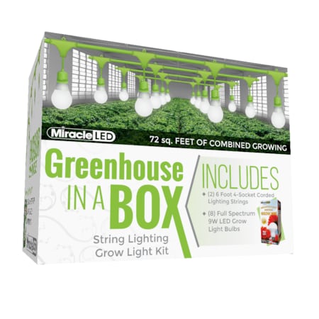 Miracle Led 4-Socket Greenhouse in a Box Grow Light Kit- Full Spec. 11W Replace 150W Grow Bulbs, 2PK 802275
